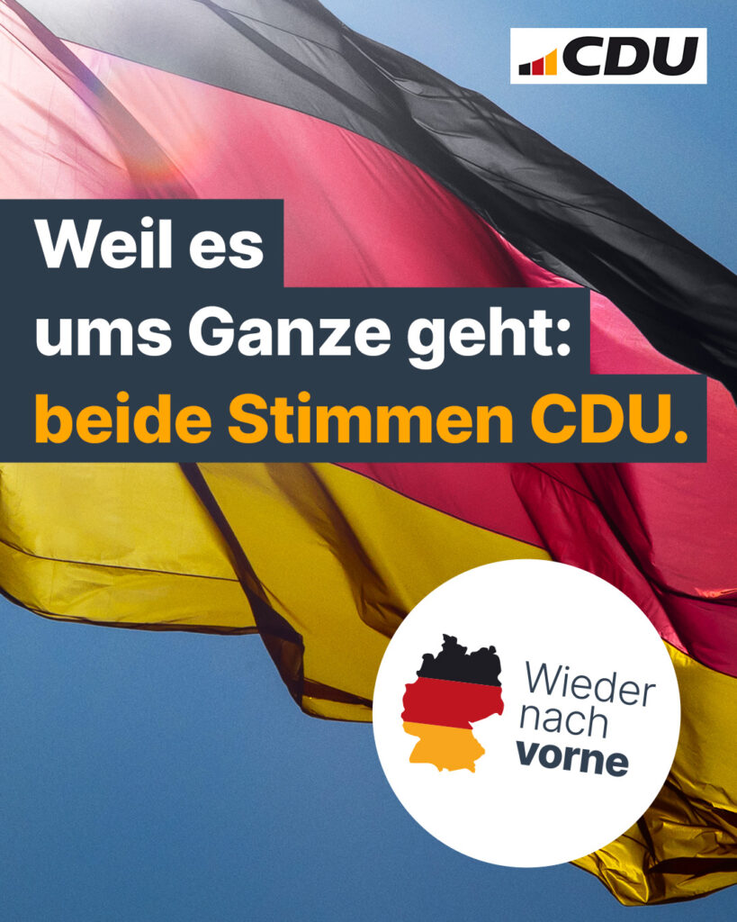 Jede Stimme zählt Politikwechsel nur bei beide Stimmen CDU CDU